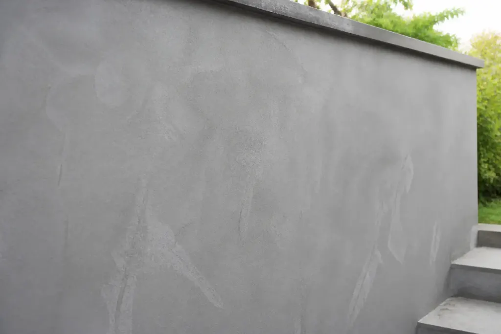 Surface exterieure avec voile gris brossee avant traitement